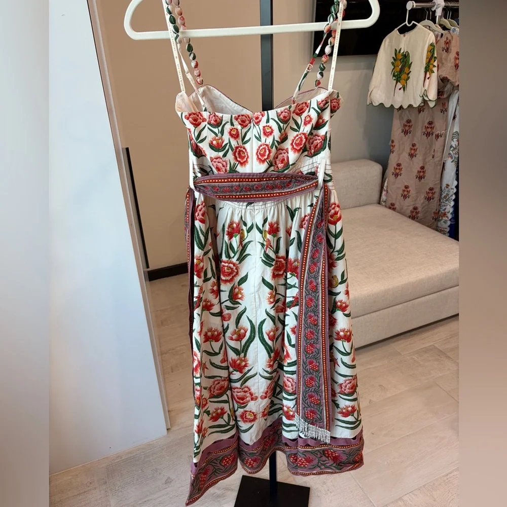 FARM RIO Printed Cotton Midi Dress - White - Picture 11 of 13